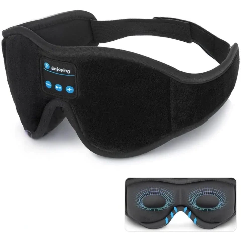 Máscara de Dormir Bluetooth 3D – PrimeSono SoundSleep Bloqueio de Luz e Som HD